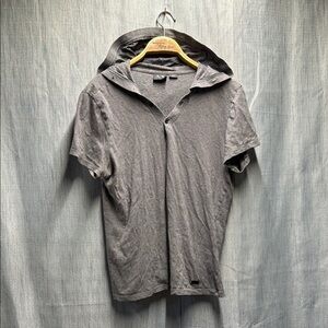AX Armani Exchange Short Sleeve Hooded Shirt size large